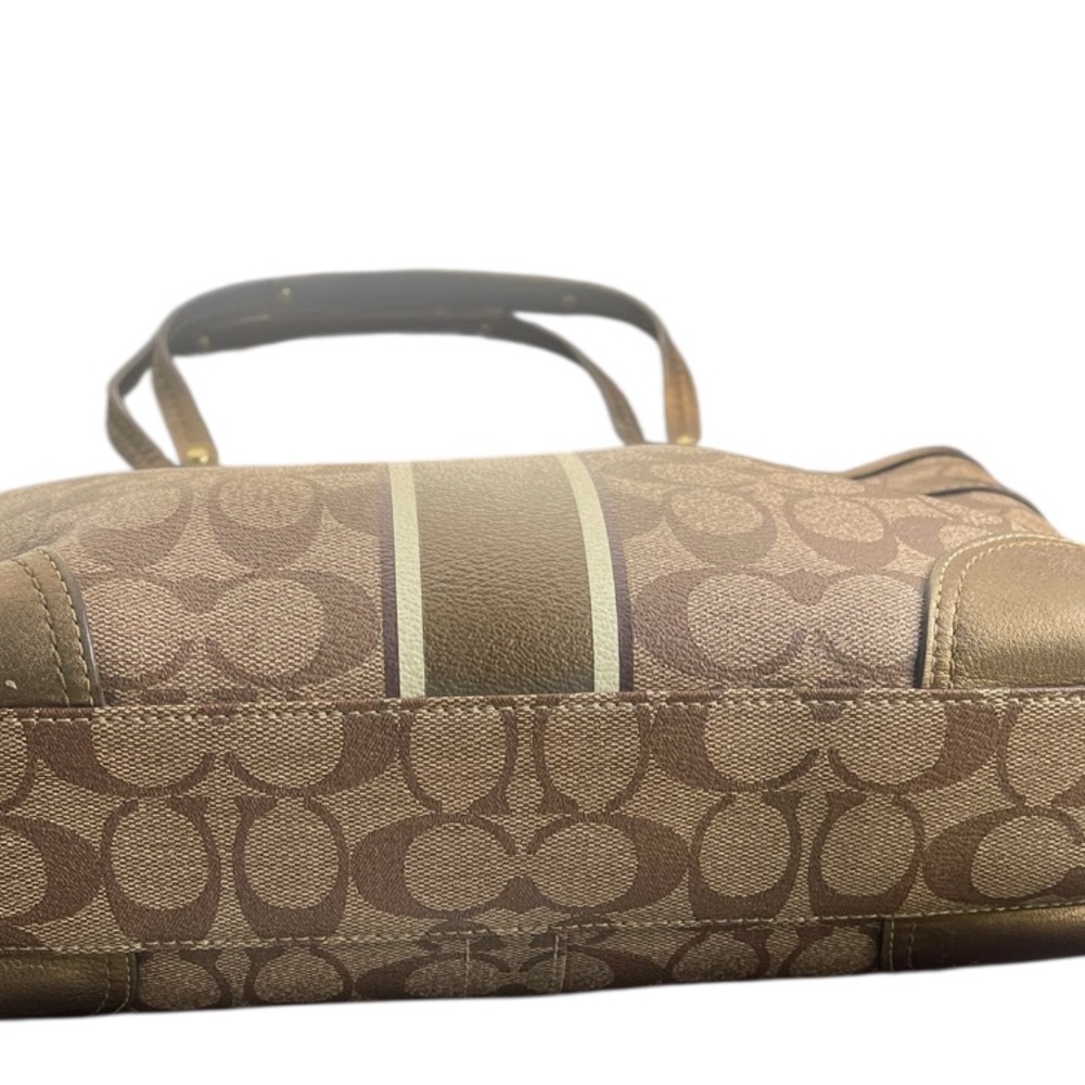 Sold Coach Heritage Brown Signature Tote Bag-Preowned - Picture 4 of 10